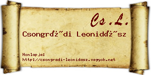 Csongrádi Leonidász névjegykártya